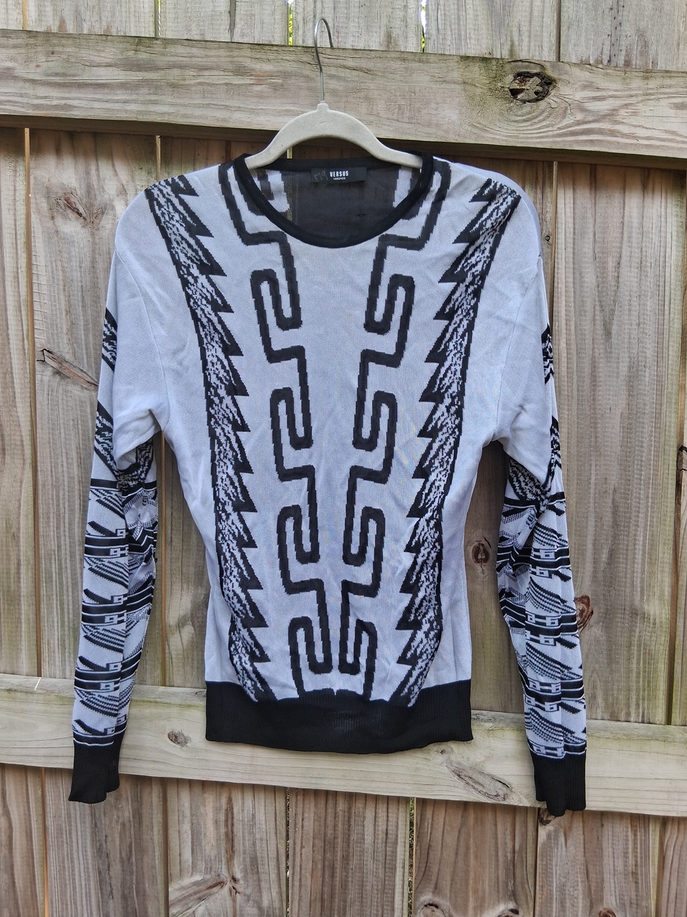 Versus Versace Monochrome Intarsia Knit Jumper